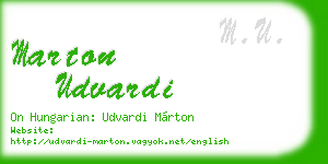 marton udvardi business card