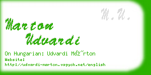 marton udvardi business card